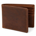 Geldbörse 12 x 9 x 2 cm aus braunem Leder im Bifold Stil