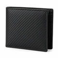 Brieftasche 12 x 9.5 x 1.5 cm Schwarz Kunstleder mit Flechtstruktur für Karten und Geldscheine