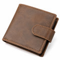 Geldbörse 12 x 10 x 2 cm in Braun aus lederähnlichem Material mit Druckknopfverschluss