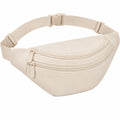 Gürteltasche 30 x 15 x 7 cm Textil Beige mit zwei Reißverschlussfächern