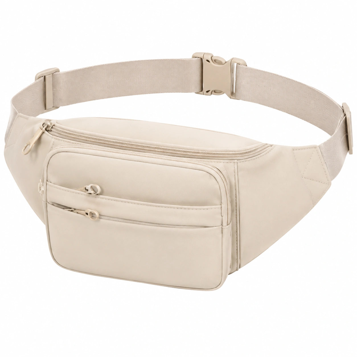 Bauchtasche 30 x 15 x 8 cm Textil Beige für Alltag mit verstellbarem Gurt