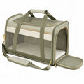 Haustier-Transporttasche 45 x 28 x 28 cm aus Textil und Netzgewebe in Salbeigrün für kleine Haustiere