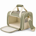 Haustier Transporttasche 45 x 30 x 30 cm Textil Grün mit Netzfenstern und Schultergurt
