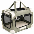 Faltbare Haustier-Transportbox 60 x 42 x 42 cm aus Textil Grün für Hunde und Katzen