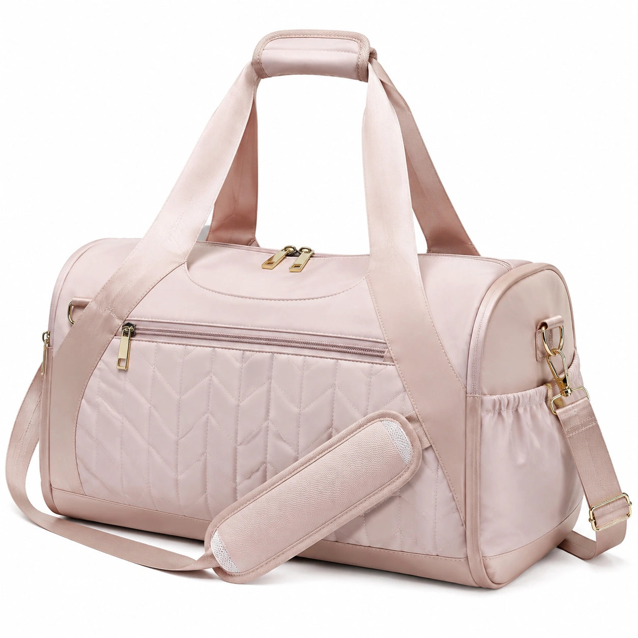 Sporttasche 45 x 22 x 28 cm aus Kunstfaser Rosa mit Schuhfach und Schultergurt