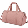 Sporttasche 50 x 25 x 28 cm aus Polyester Rosa mit Steppdesign und Schultergurt