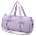 Sporttasche 45 cm aus Polyester in Lila mit Schultergurt und Schleifendekor