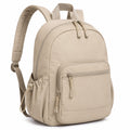 Rucksack 30 x 16 x 42 cm Textil Beige mit Reißverschlüssen für Alltag und Freizeit
