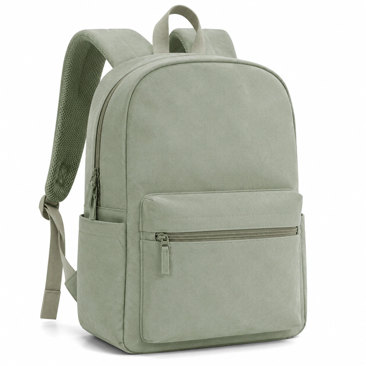 Rucksack 30 x 14 x 40 cm Textil Salbeigrün für Alltag mit Fronttasche