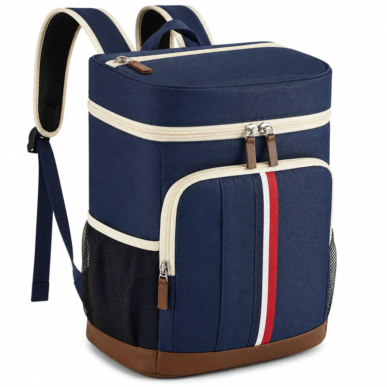 Rucksack 32 x 20 x 40 cm aus Textil in Dunkelblau mit Reißverschluss und mehreren Fächern