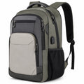Laptop-Rucksack 46 x 30 x 18 cm Textil Olivgrün Schwarz Grau für Alltag mit USB-Anschluss